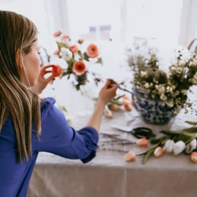 how to create a faux flower arrangment