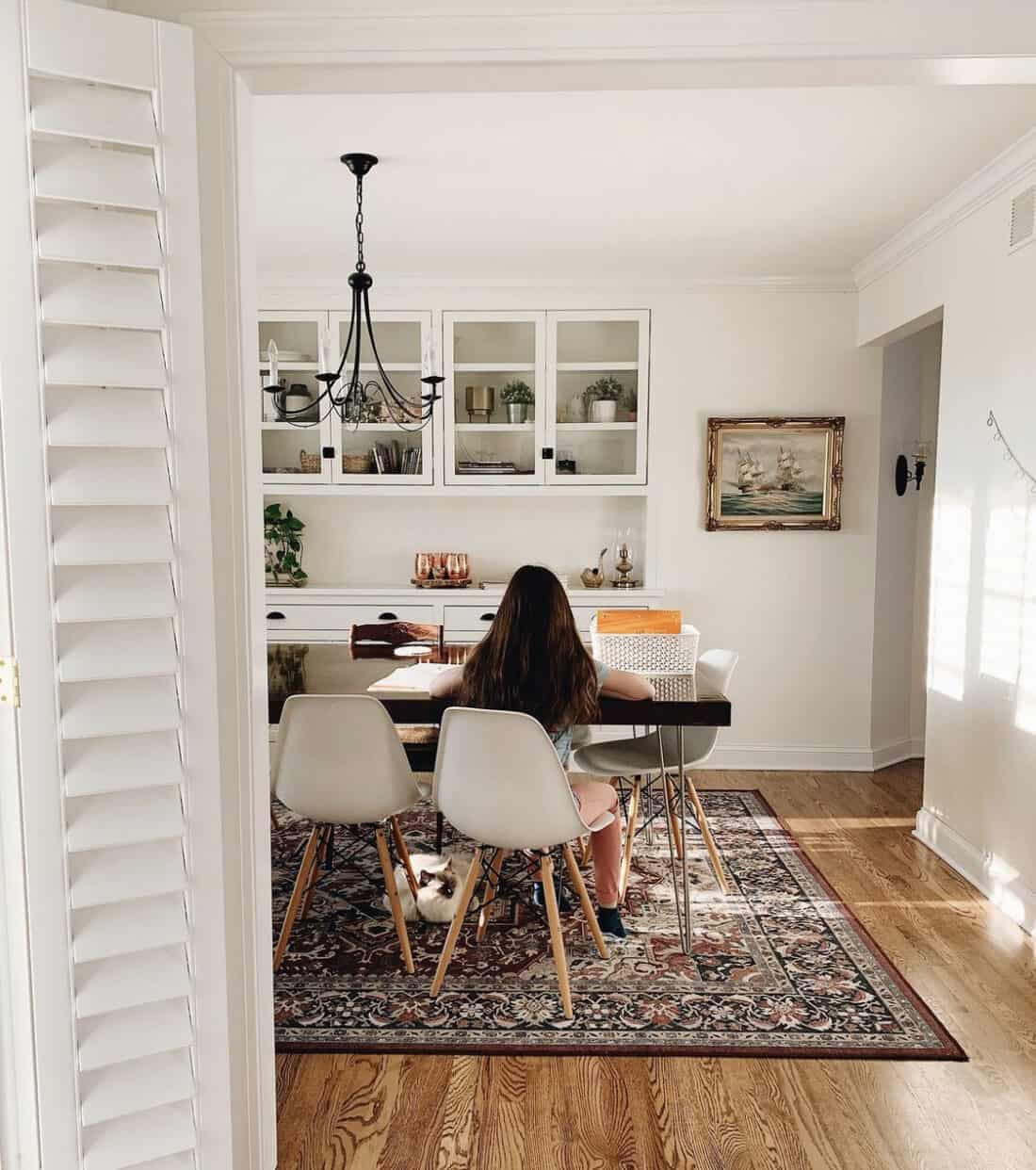 homeschool kid sitting at table doing school work