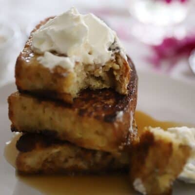 sourdough french toast with whipped cream