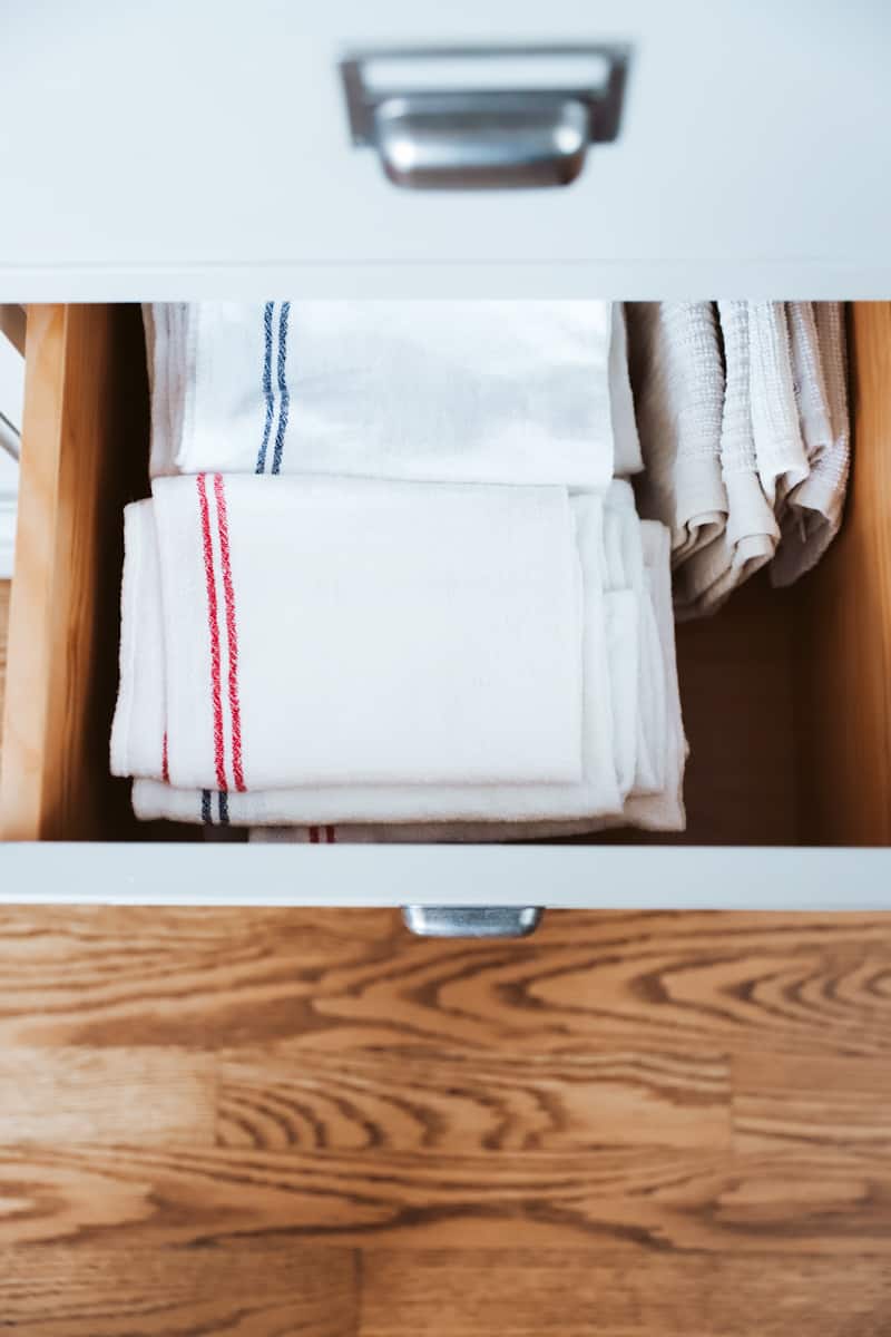 towels in a drawer