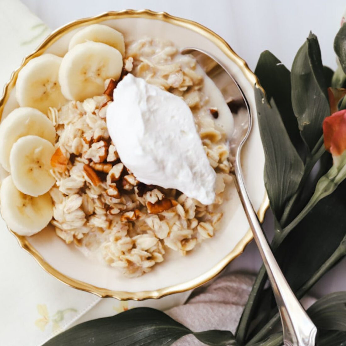 Easy Bananas and Cream Protein Oatmeal The Quick Journey