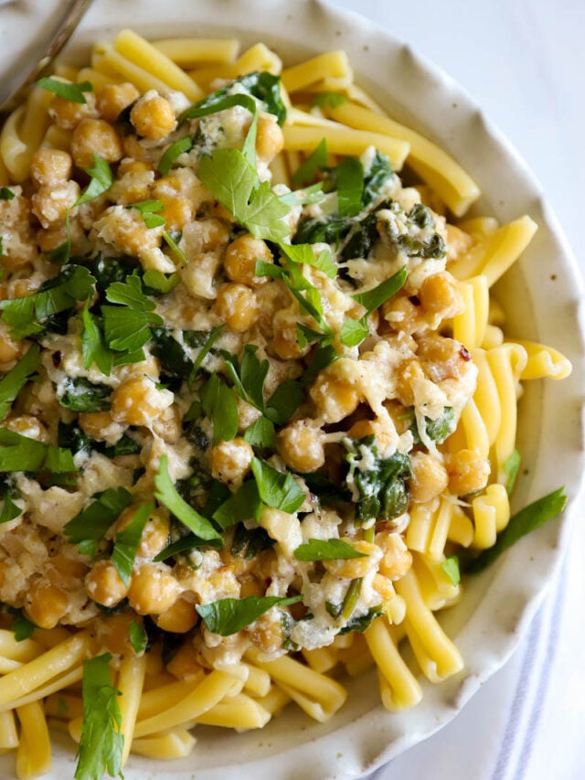 Healthy Chickpea Pasta with Spinach story The Quick Journey