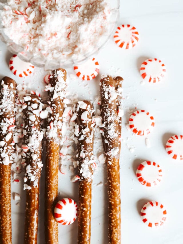 Festive Christmas Chocolate Covered Pretzel Rods Recipe Story The Quick Journey