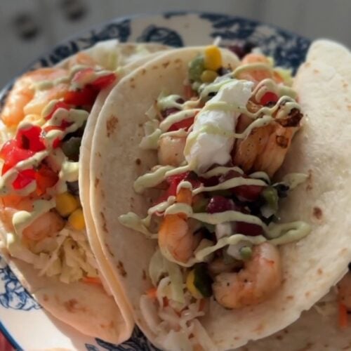 shrimp tacos with sour cream