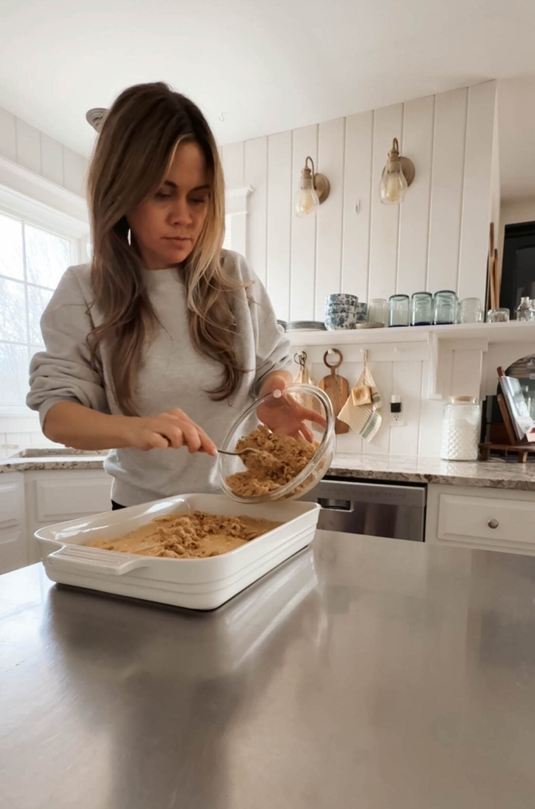 cinnamon coffee cake with a glaze
